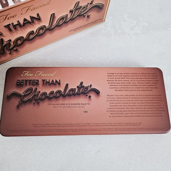 🆕️Too Faced Better Than Chocolate Cocoa-Infused Eye Shadow Palette 18 Shades - Picture 11 of 12